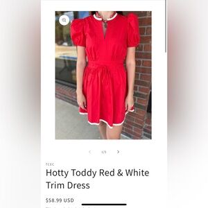 TCEC Red Dress with White Accents